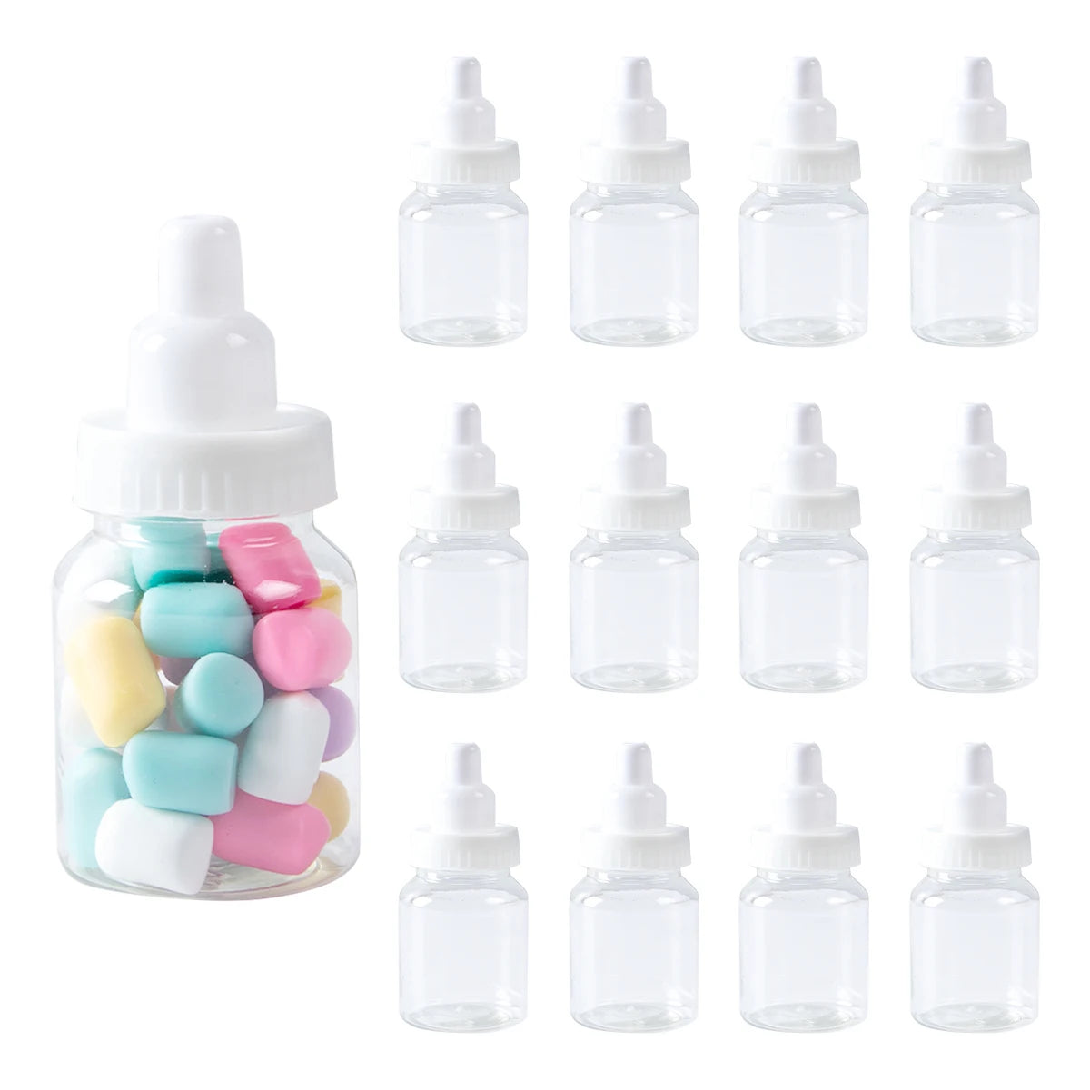 12pcs Blue Pink Mini Baby Bottle Candy Chocolate Marshmallows Packaging Box Baby Bottle Candy Box Baby Shower Gender Reveal Gift
