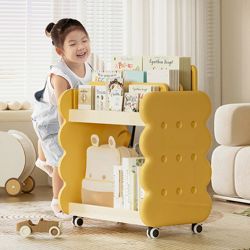 Adjustable Kids Bookshelf - 200LBS Capacity Floor-Standing Organizer for Toys/Books
