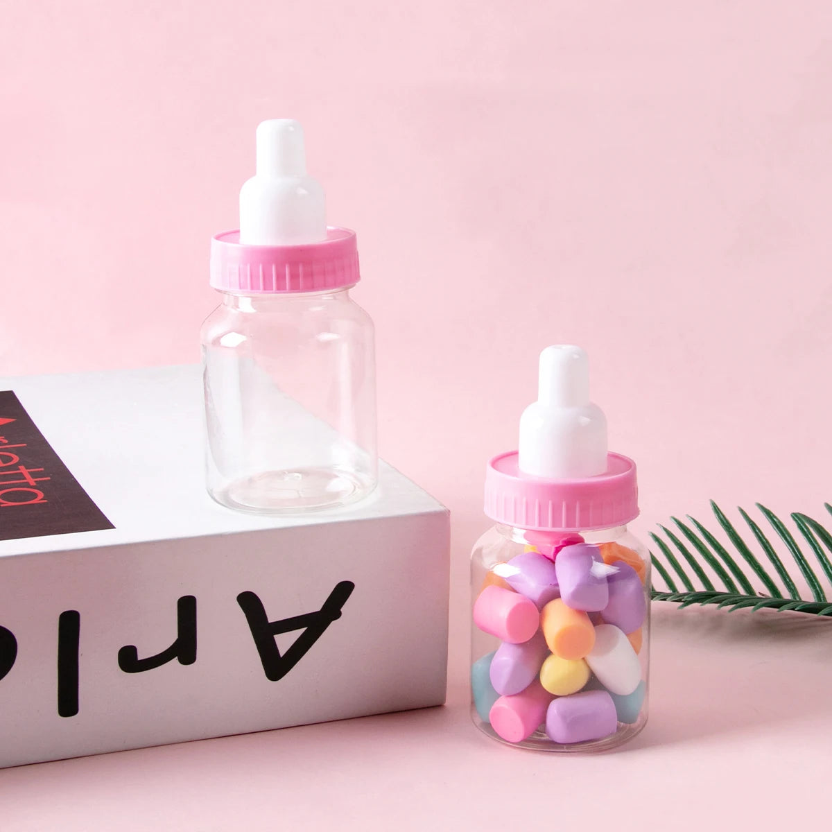 12pcs Blue Pink Mini Baby Bottle Candy Chocolate Marshmallows Packaging Box Baby Bottle Candy Box Baby Shower Gender Reveal Gift