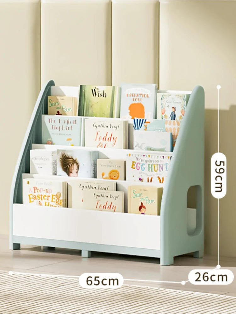 Adjustable Kids Bookshelf - 200LBS Capacity Floor-Standing Organizer for Toys/Books