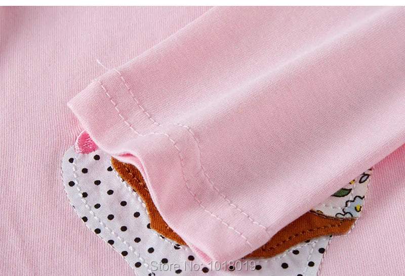 100% Knitted Cotton t-shirt Pants 2pc Girl Suits