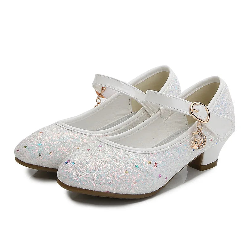 Girls Purple High Heels for Kids Princess RED Leather Shoe