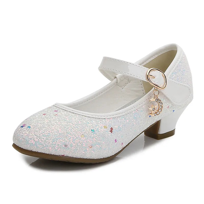 Girls Purple High Heels for Kids Princess RED Leather Shoe