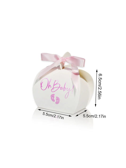 10/20pcs Oh Baby Girl And Boy Paper Gift Box Party Baby Shower Candy Box Baby Feeding Bottle Birthday Party Decorations Kids