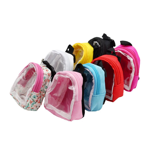 PVC Mini Bag Suit For 15-20cm Doll Accessories Transparent Backpack Kids Gifts Children Toys 1/6 Doll Backpack Bag Accessories